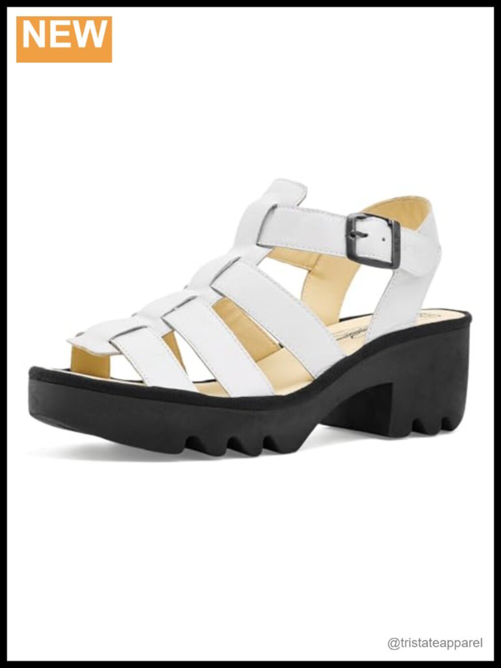 Leather Slingback Block Heel Sandals Cushioned Casual